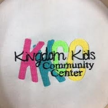 Kingdom Kids Community Center colorful embroidered logo.